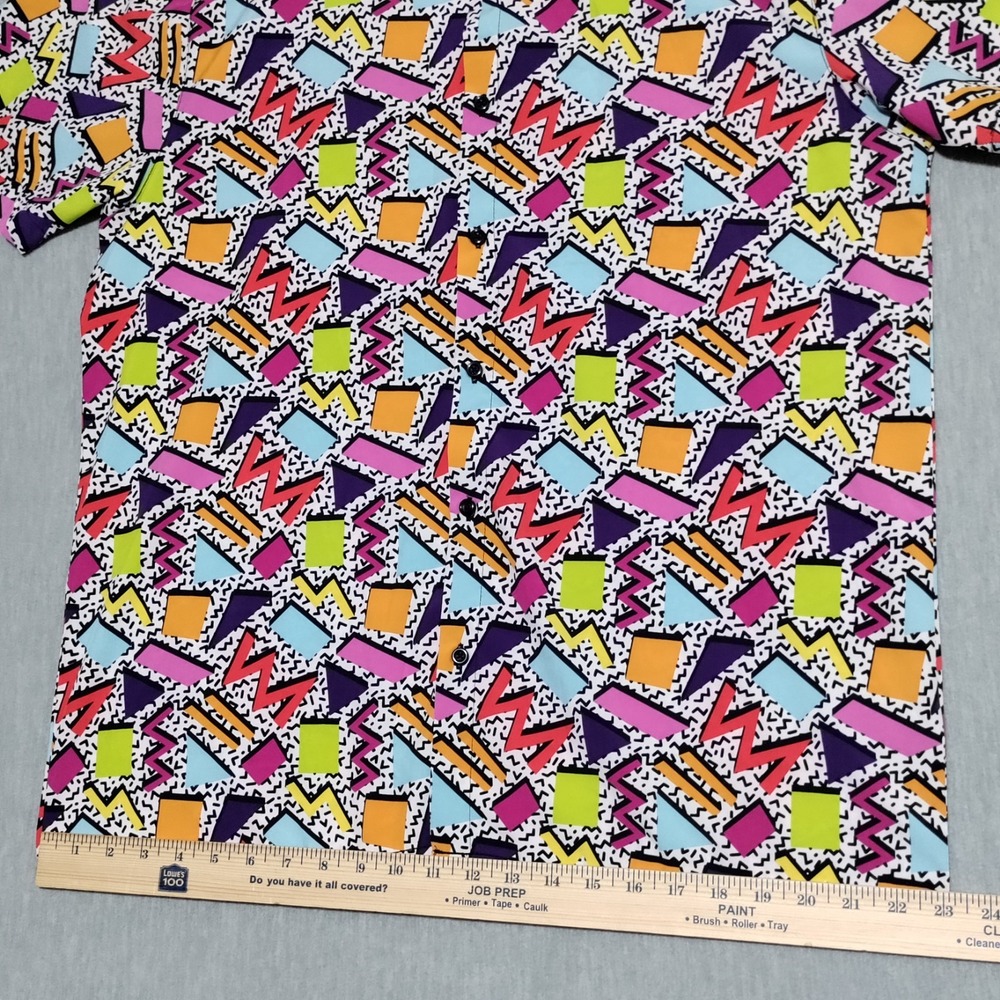 Drill Clothing Company Shirt Mens XL Colorful Stretch Button Up Retro Party Club - Picture 8 of 13